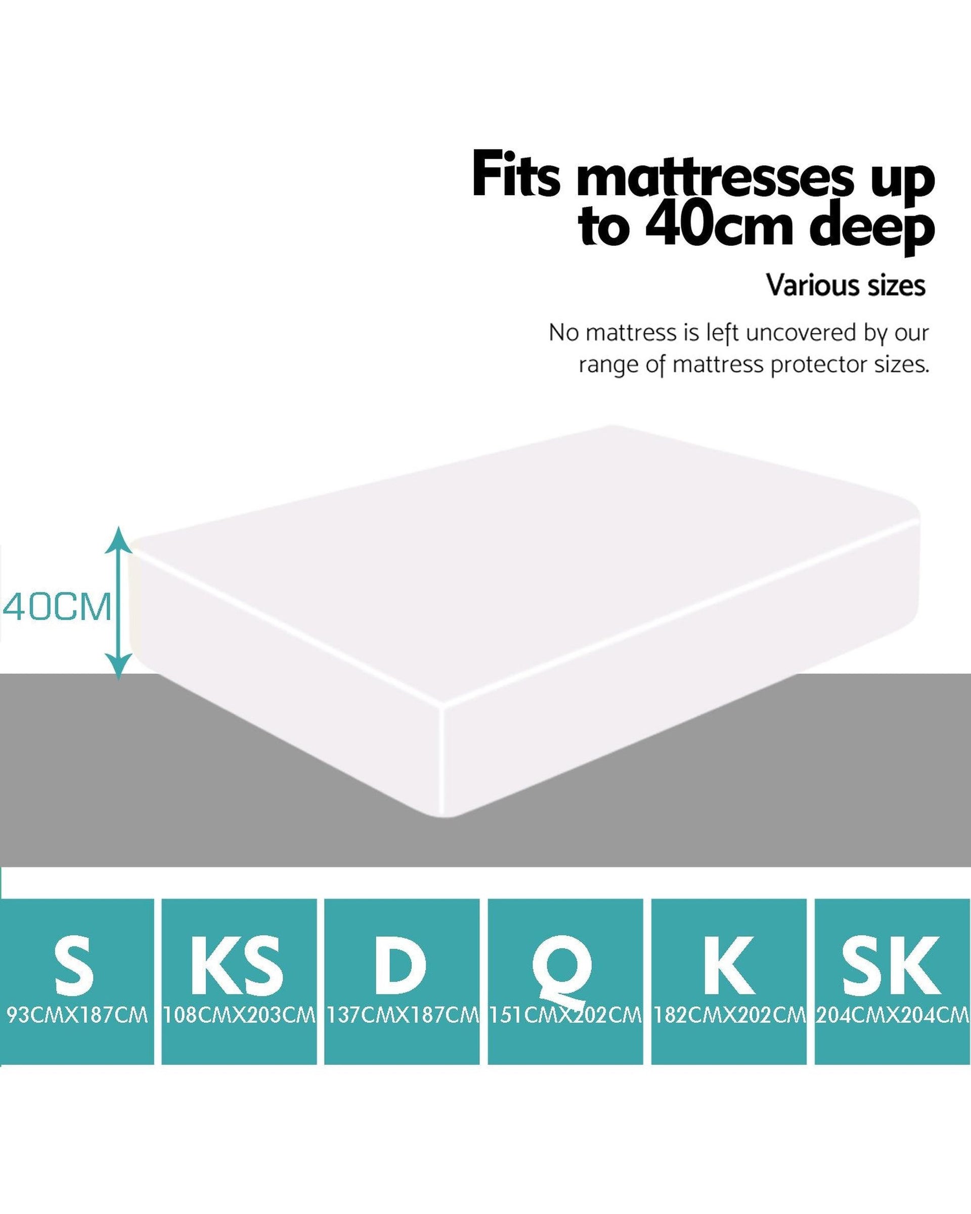 Fitted Waterproof Bed Mattress Protectors Covers Single Dreamz