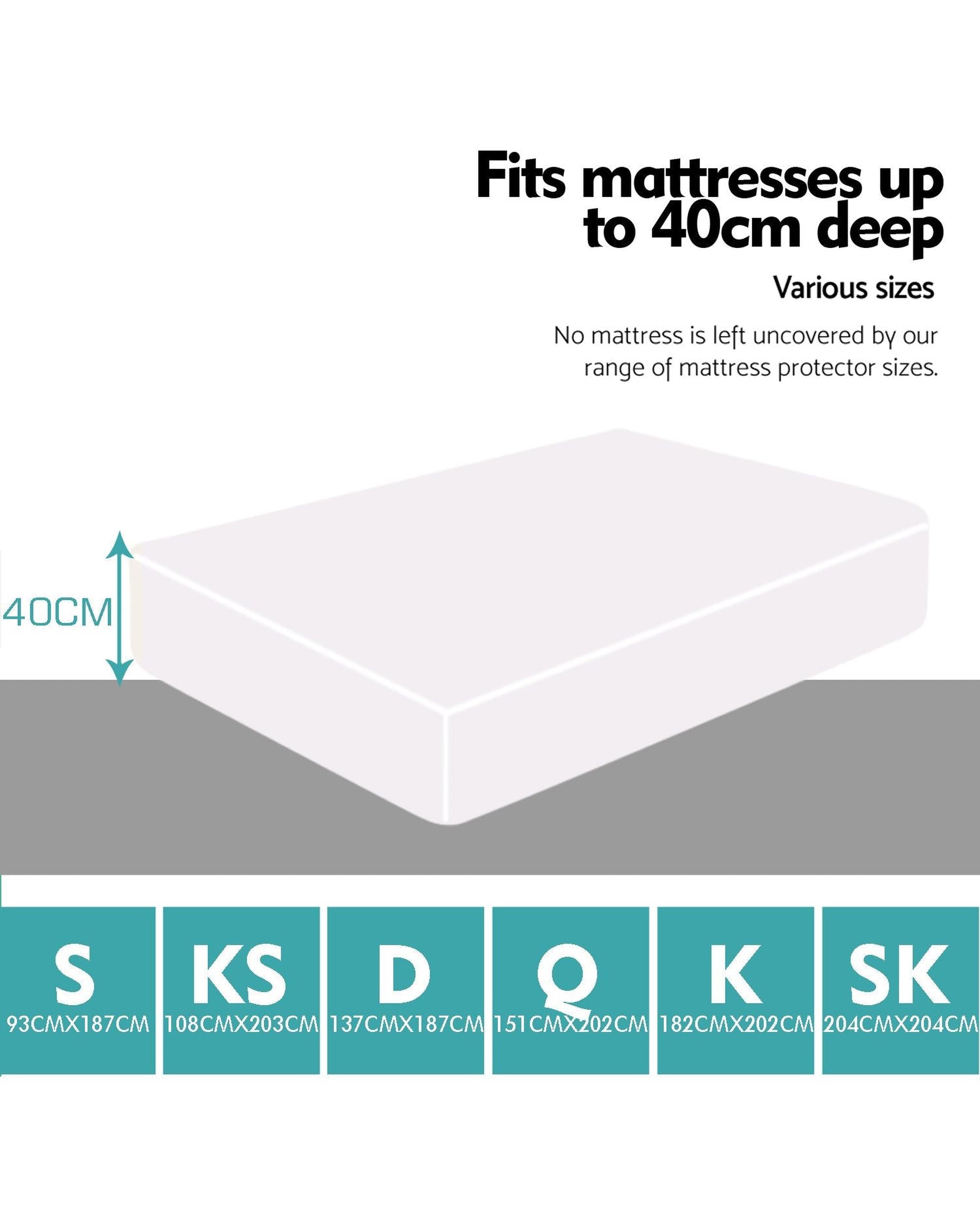 Fitted Waterproof Bed Mattress Protectors Covers Queen Dreamz