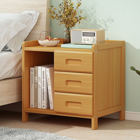 Bamboo Bedside Table Nightstand Storage Bedroom Sofa Side Stand - Wood Palermo