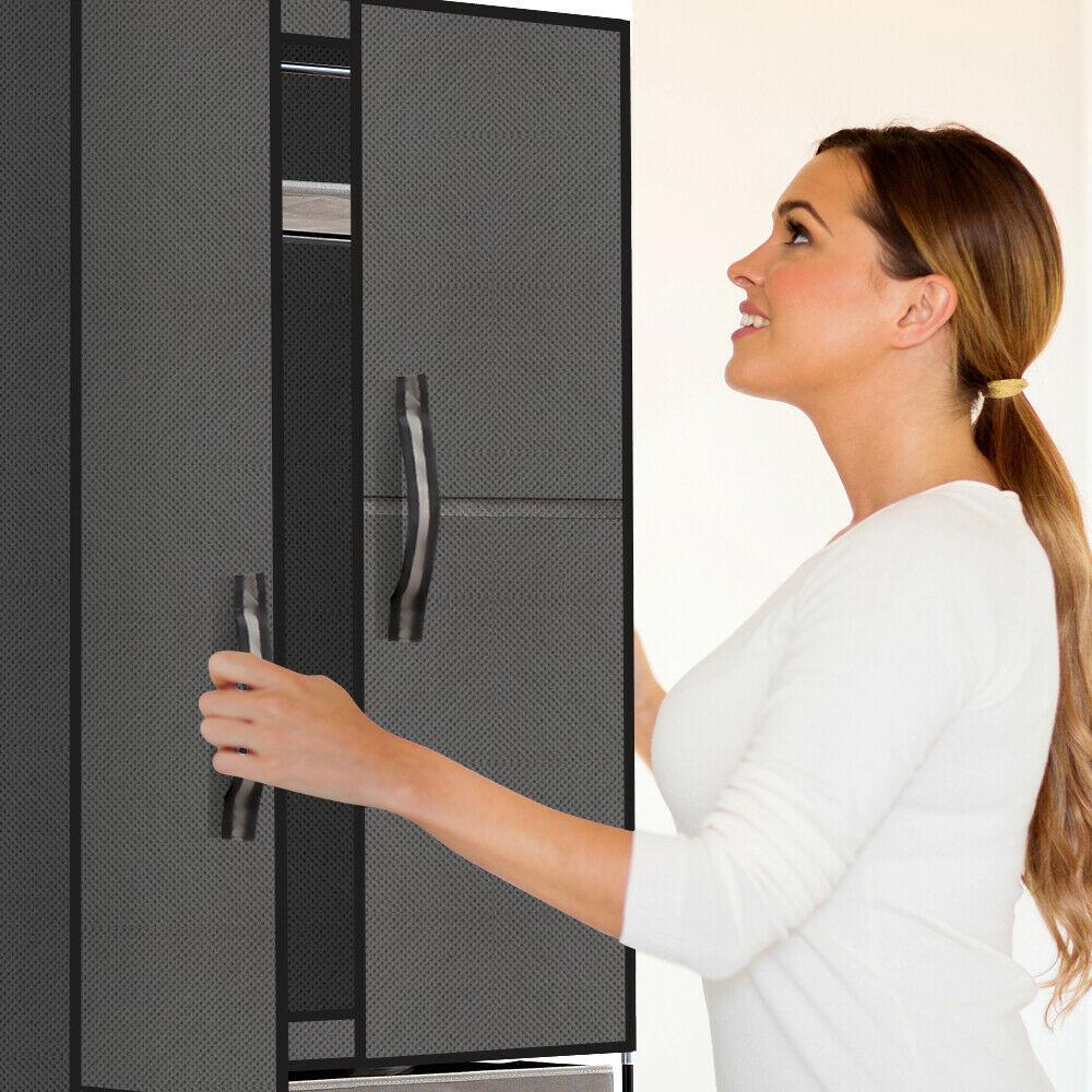 Portable Wardrobe Clothes Closet Storage Cabinet Organiser Unit Shelf Levede