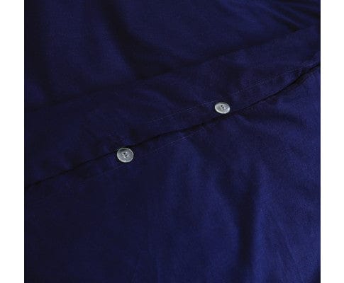 Elan Linen Quilt Cover Elan Linen 100% Egyptian Cotton Vintage Washed 500TC Quilt Cover Set - Navy