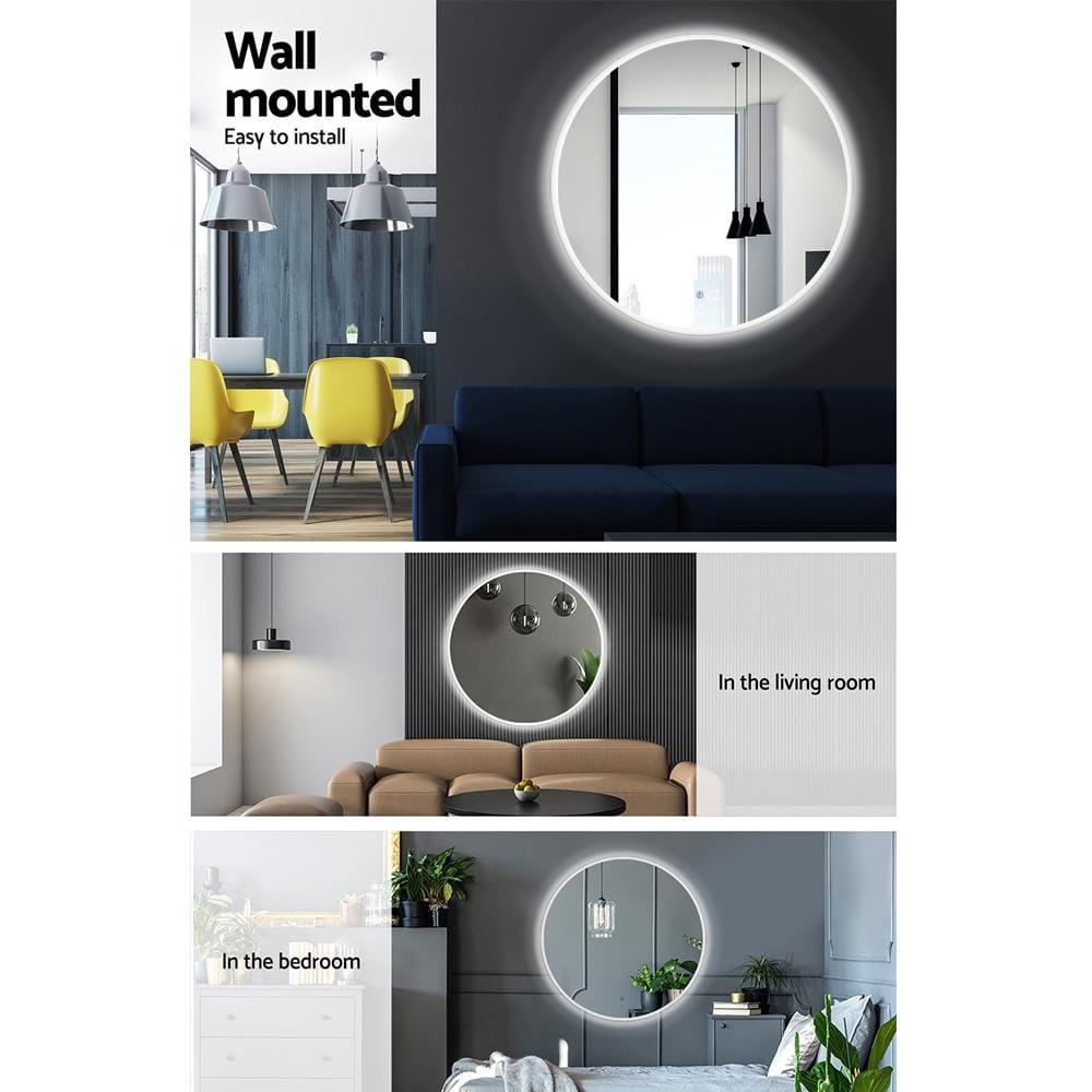 Embellir Mirror 60CM LED Wall Mirror Bathroom Light Decorative Round Large Mirrors