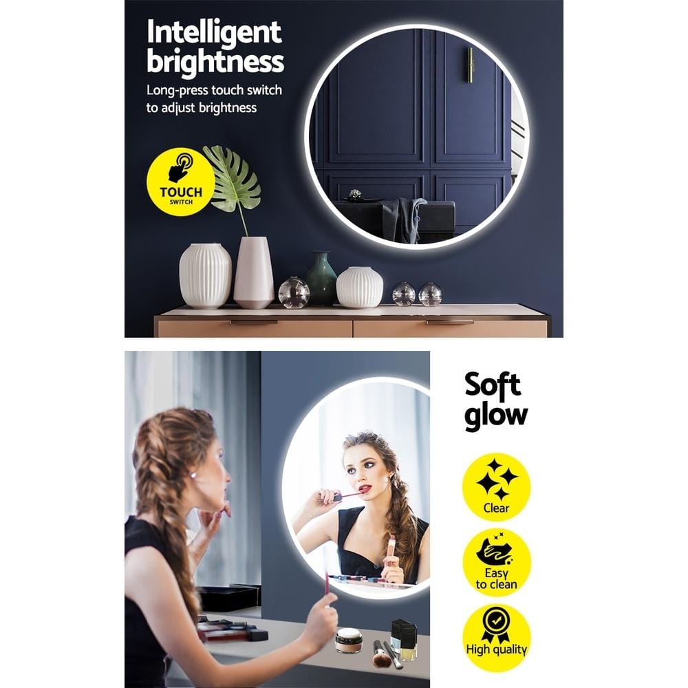 Embellir Mirror 60CM LED Wall Mirror Bathroom Light Decorative Round Large Mirrors