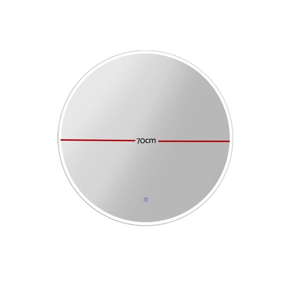 Embellir Mirror 70CM LED Wall Mirror With Light Bathroom Decor Round Mirrors Vintage