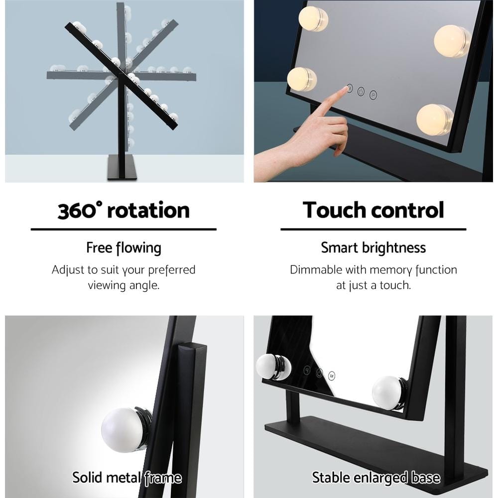 Embellir Mirror Hollywood Makeup Mirror Standing Mirror Tabletop Vanity 15 LED Bulbs