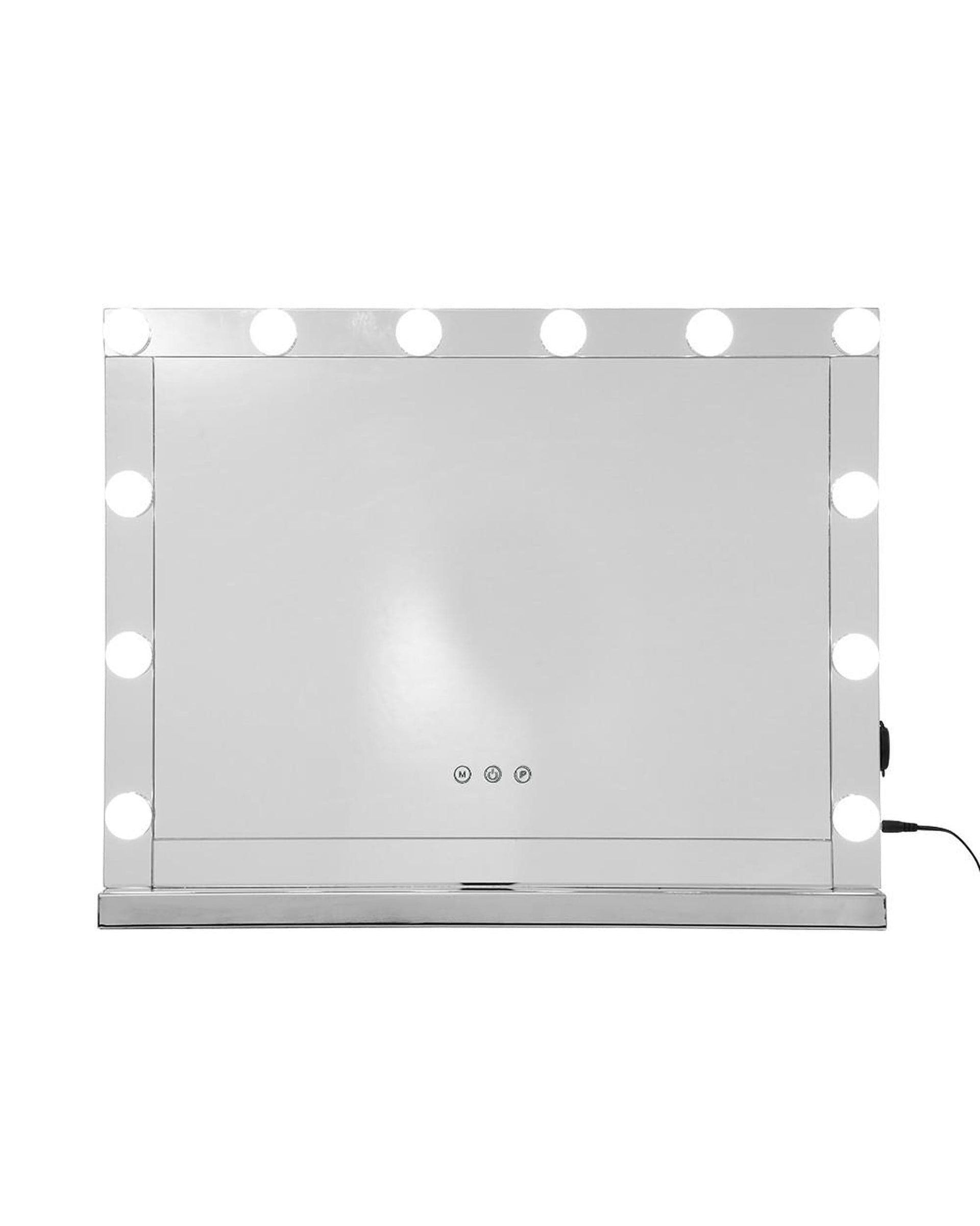 Embellir Mirror Hollywood Makeup Mirror With Light 12 LED Bulbs Vanity Lighted Silver 58cm x 46cm