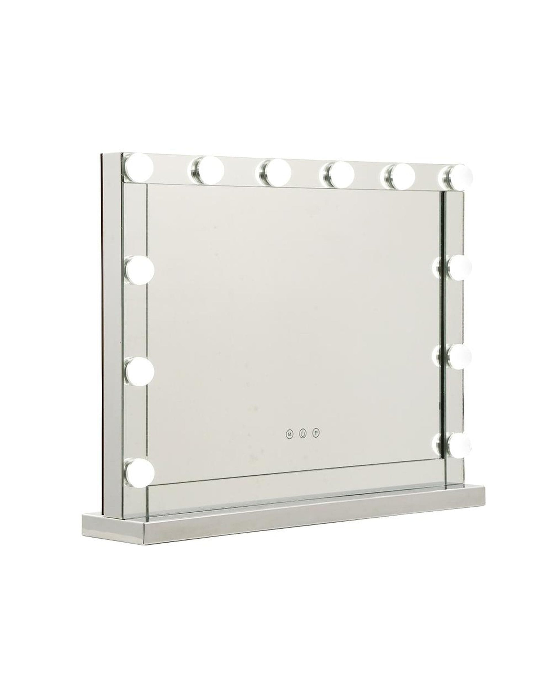 Embellir Mirror Hollywood Makeup Mirror With Light 12 LED Bulbs Vanity Lighted Silver 58cm x 46cm