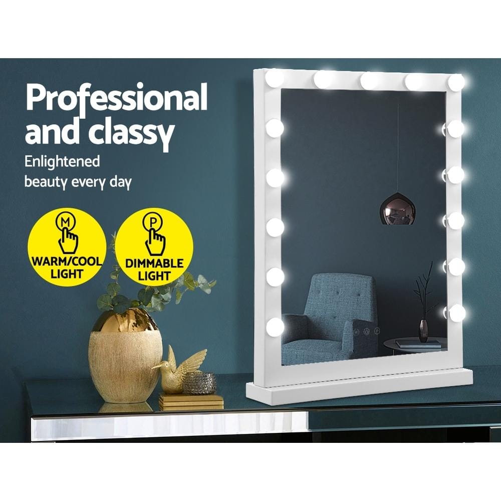 Embellir Mirror Hollywood Makeup Mirror With Light 15 LED Bulbs Vanity Lighted Stand