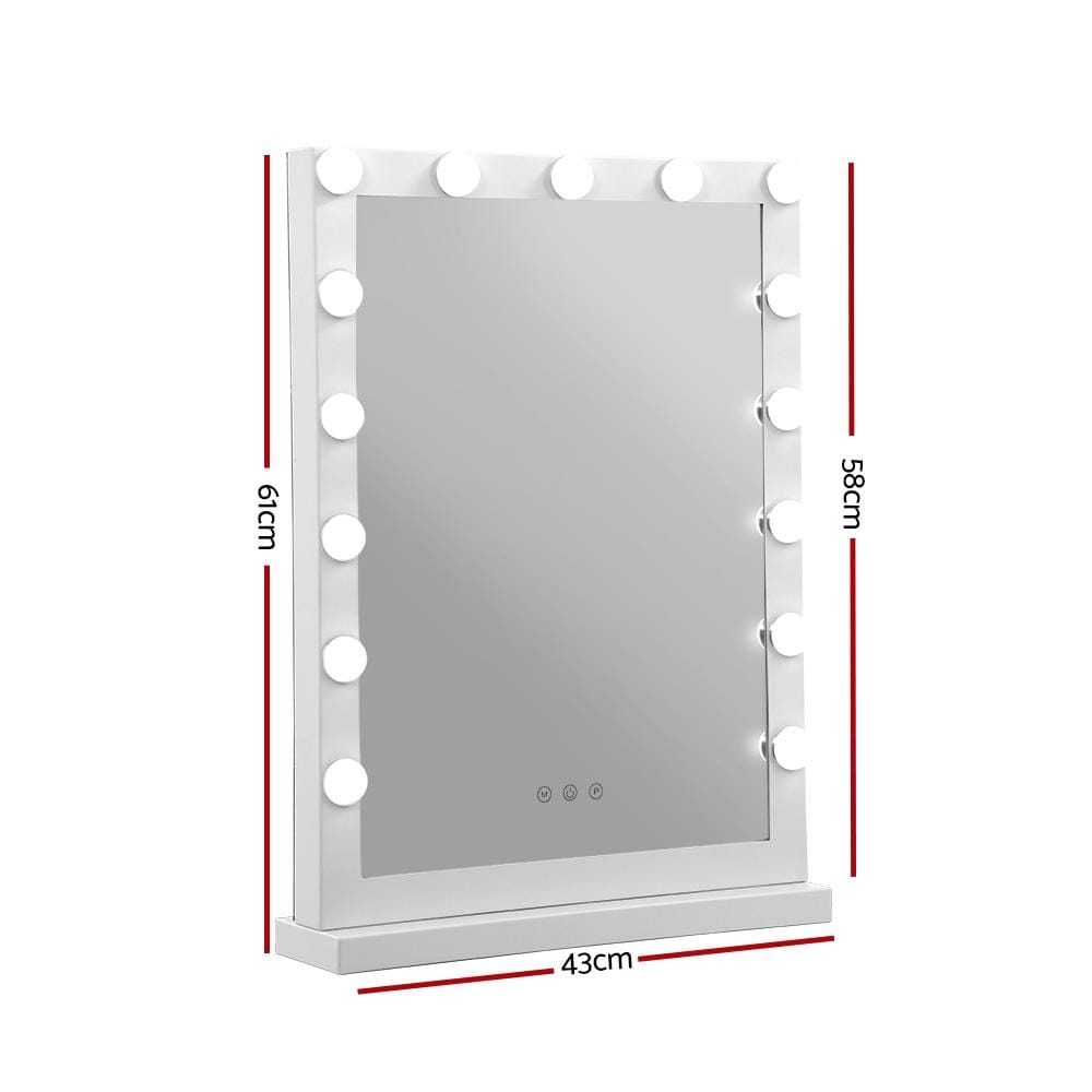 Embellir Mirror Hollywood Makeup Mirror With Light 15 LED Bulbs Vanity Lighted Stand