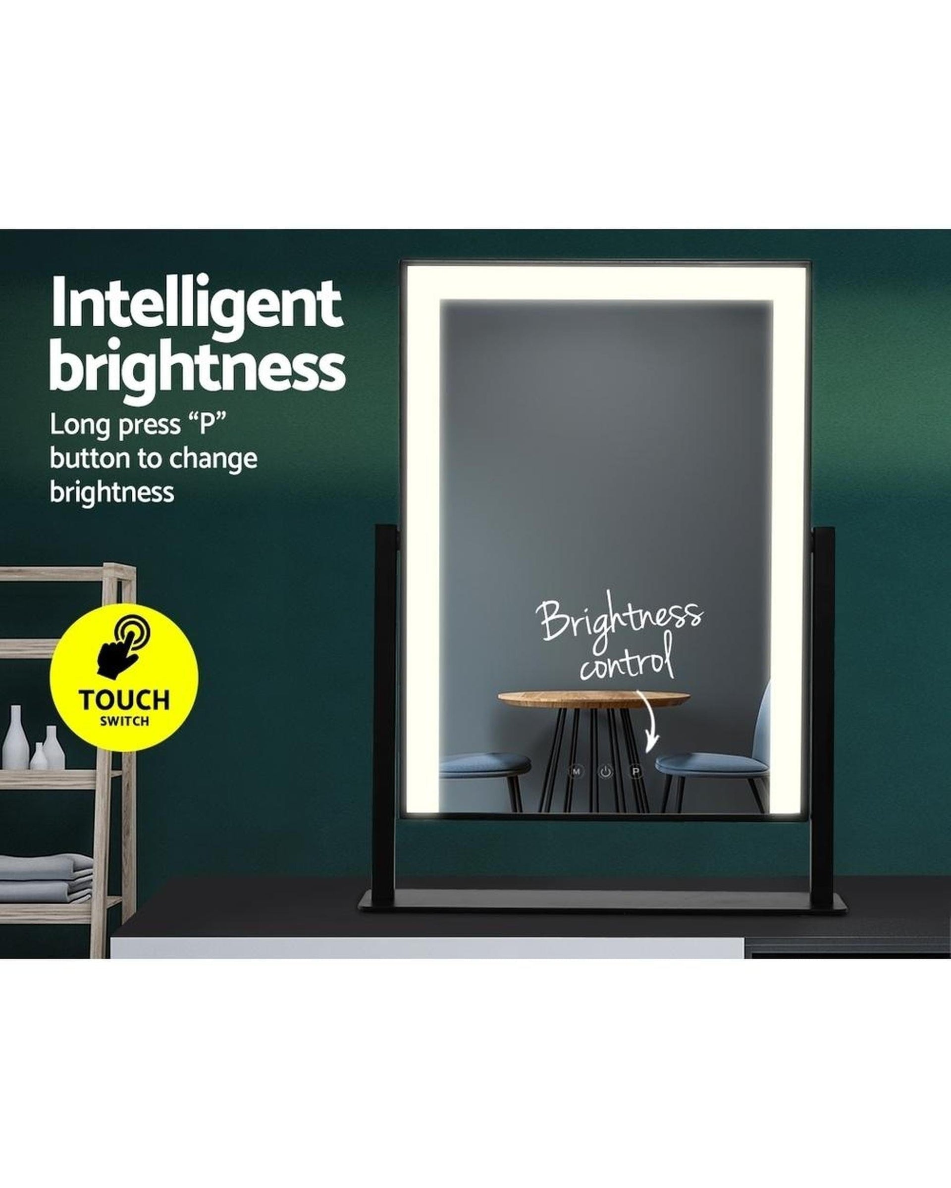 Embellir Mirror Hollywood Makeup Mirror With Light LED Strip Standing Tabletop Vanity