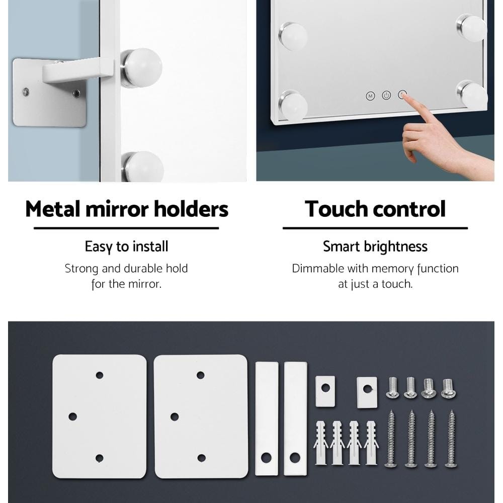 Embellir Mirror Hollywood Wall mirror Makeup Mirror With Light Vanity 12 LED Bulbs