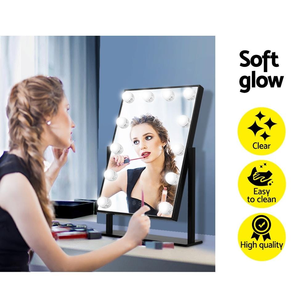 Embellir Mirror LED Standing Makeup Mirror - Black