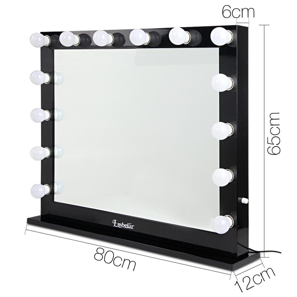 Embellir Mirror Make Up Mirror with LED Lights - Black