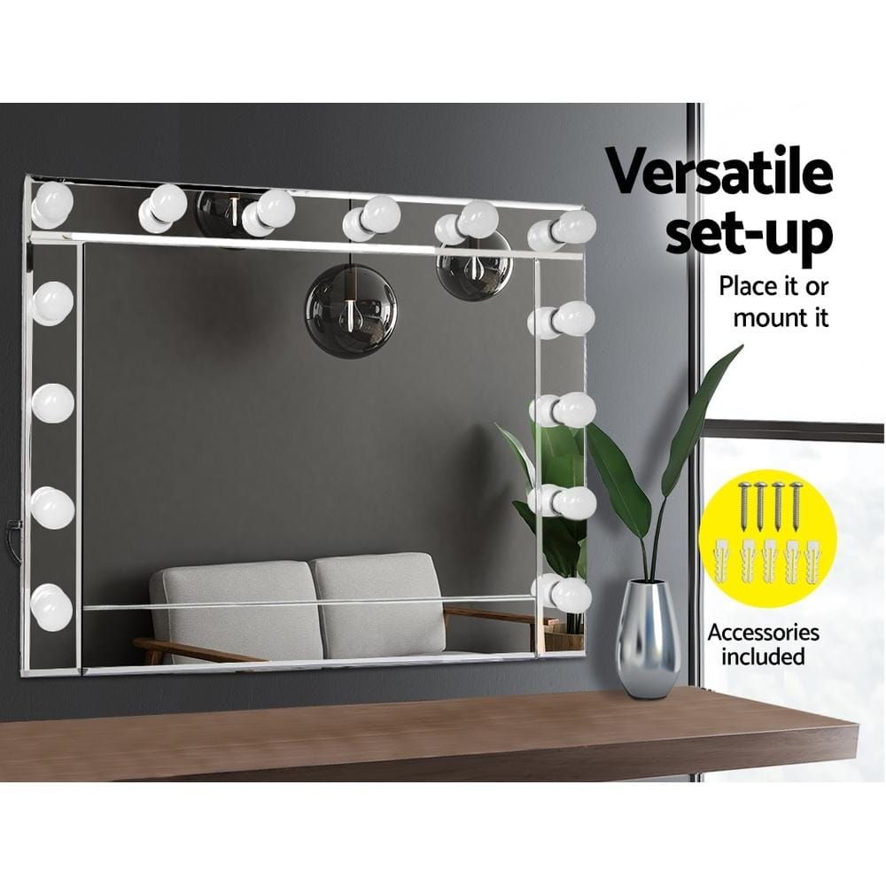 Embellir Mirror Make Up Mirror with LED Lights - Silver