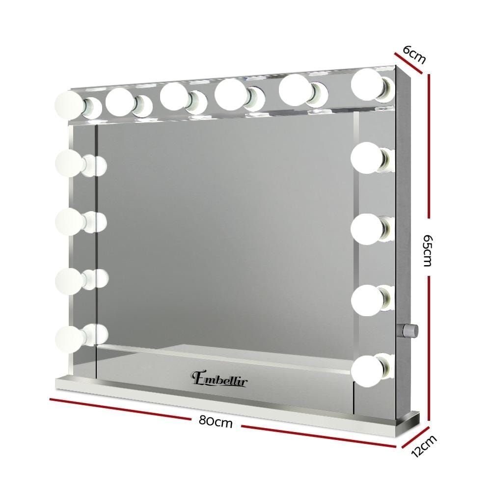Embellir Mirror Make Up Mirror with LED Lights - Silver