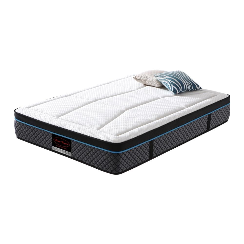Feather Comfort Mattresses Coolmax Memory Foam 6 Zone Pocket Coil Soft Firmness Mattress