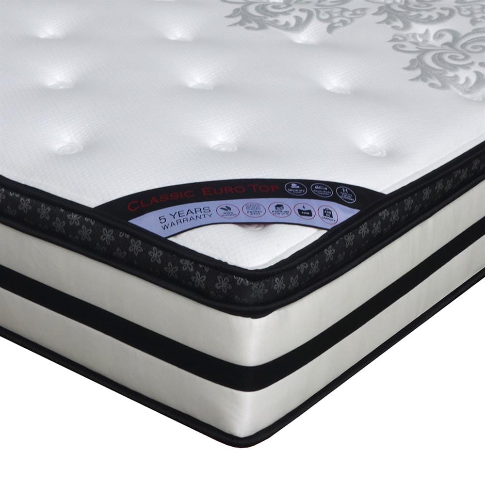 Feather Comfort Mattresses Euro Top Memory Foam Non-woven Pocket Spring Mattress