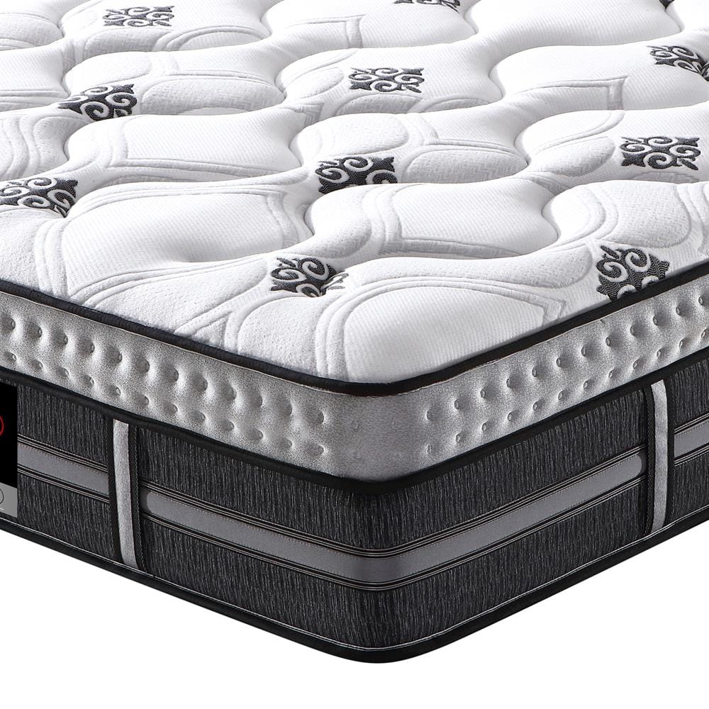 Feather Comfort Mattresses Gel Memory Foam 5 Zone Pocket Coil Deep Quilting Plush Mattress