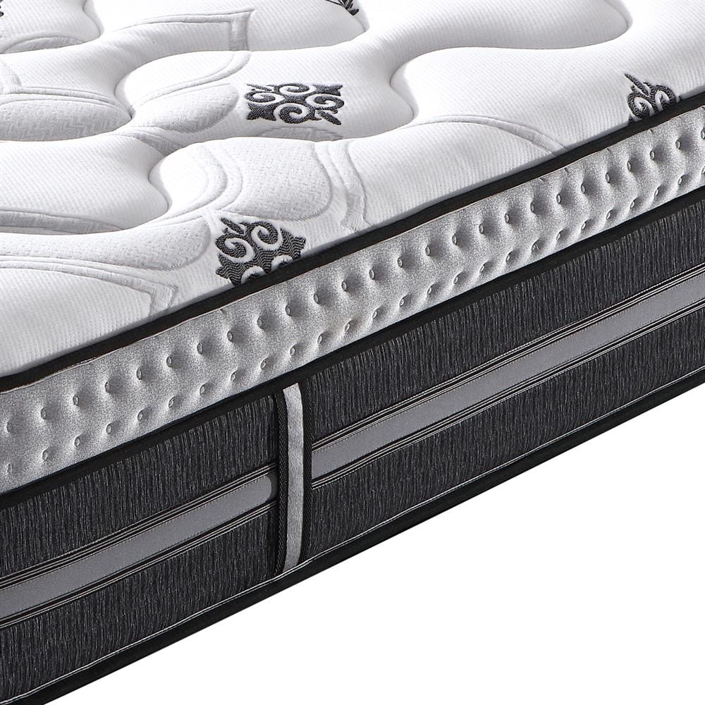 Feather Comfort Mattresses Gel Memory Foam 5 Zone Pocket Coil Deep Quilting Plush Mattress