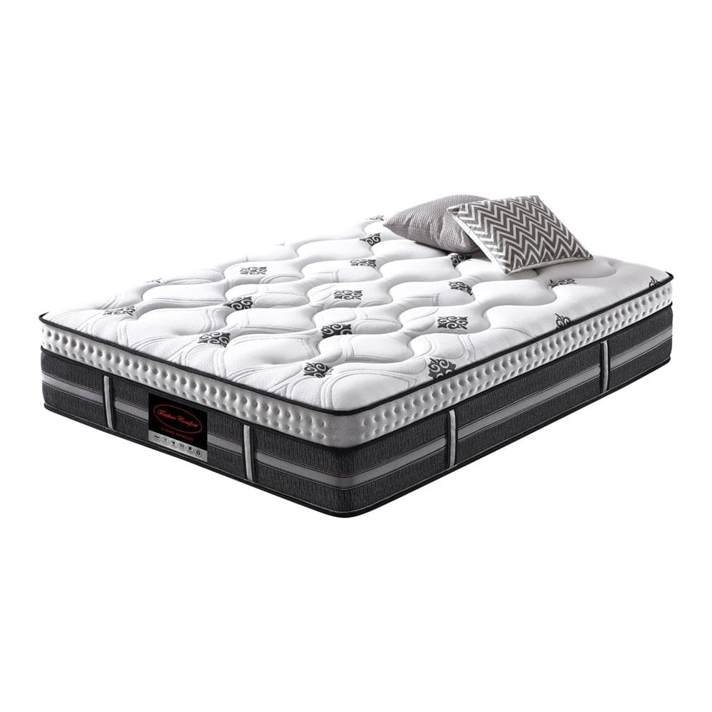 Feather Comfort Mattresses Gel Memory Foam 5 Zone Pocket Coil Deep Quilting Plush Mattress