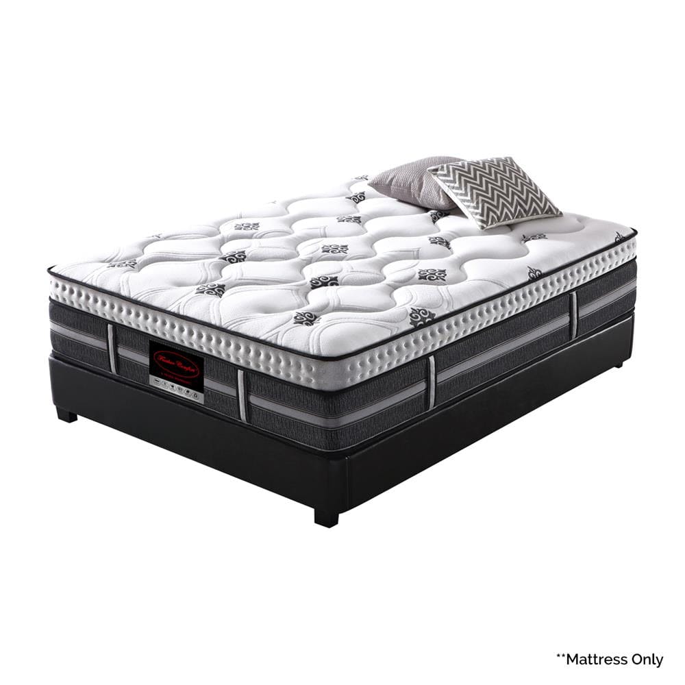 Feather Comfort Mattresses Gel Memory Foam 5 Zone Pocket Coil Deep Quilting Plush Mattress