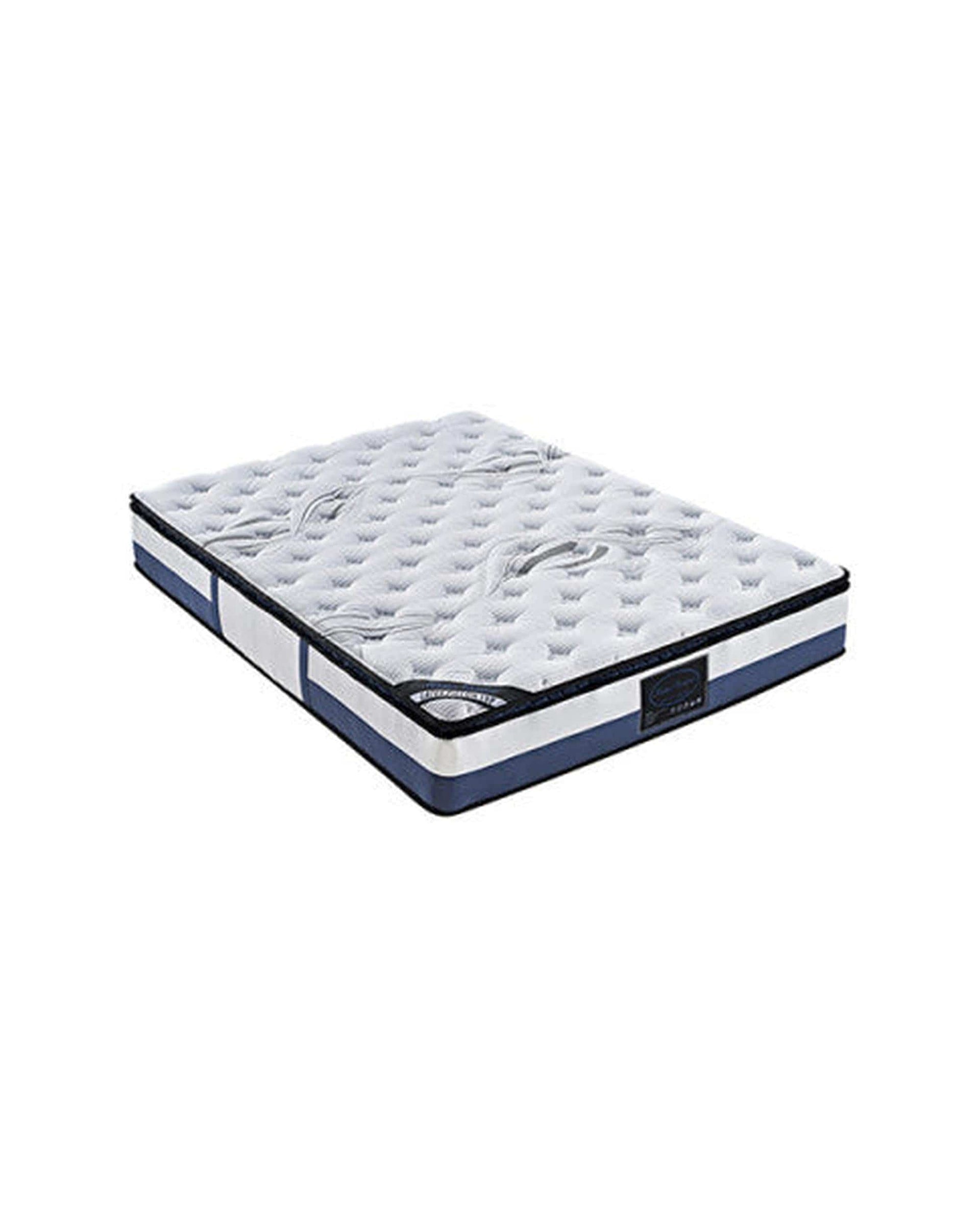 Feather Comfort Mattresses Mattress Latex Pillow Top Pocket Spring Foam Medium Firm Bed - 5 Sizes