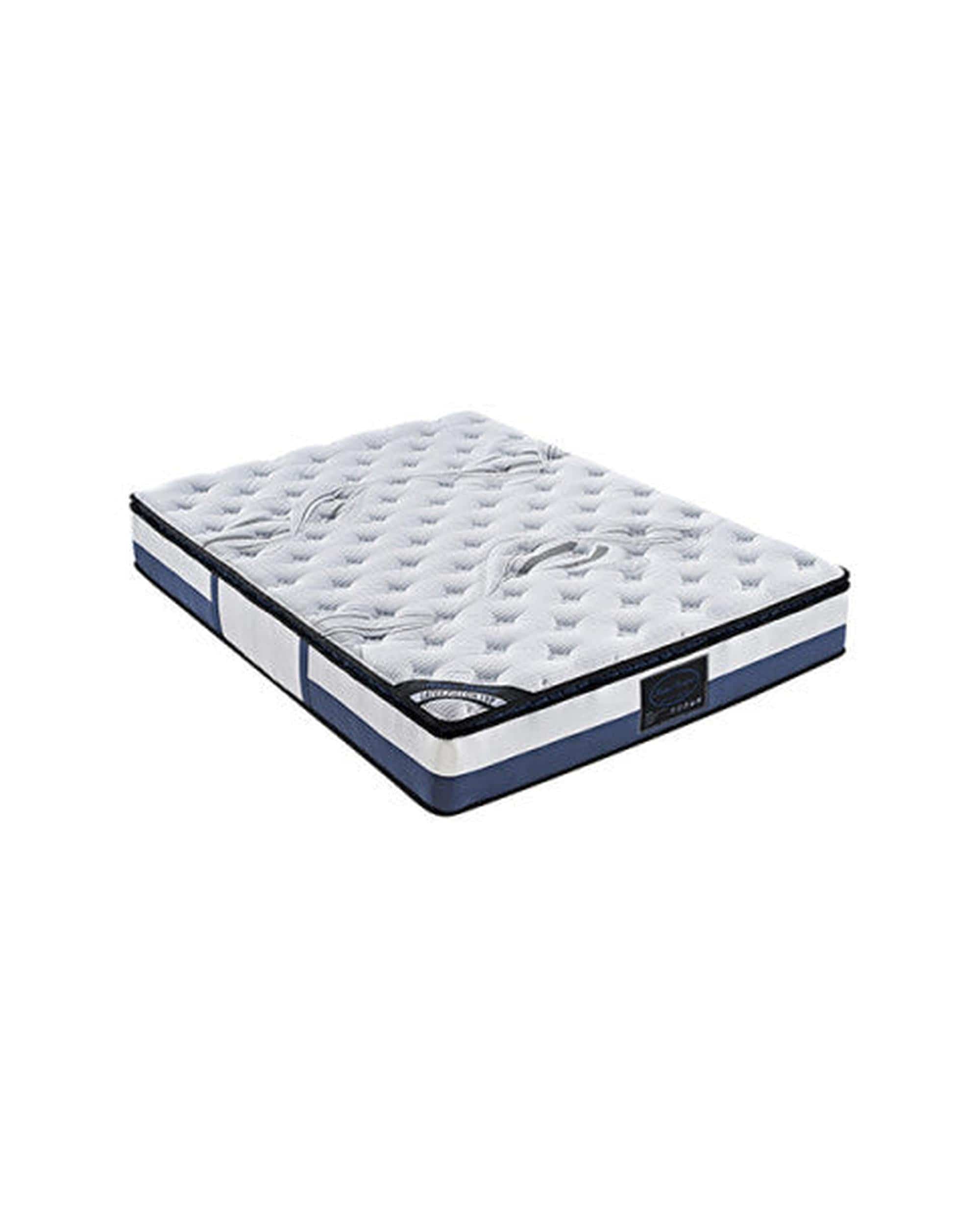 Feather Comfort Mattresses Mattress Latex Pillow Top Pocket Spring Foam Medium Firm Bed - 5 Sizes