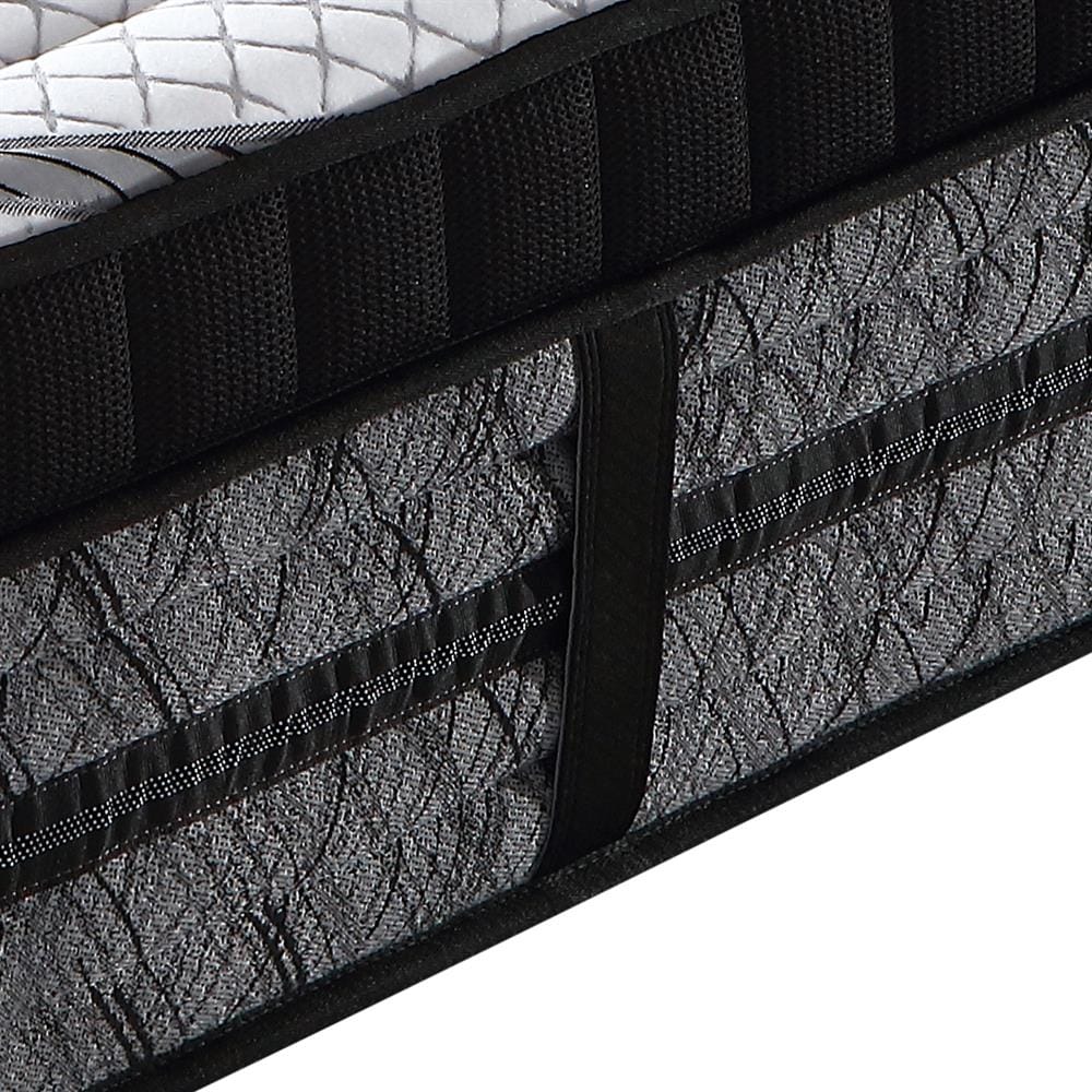 Feather Comfort Mattresses Pocket Coil Spring Foam Firm Bed 32cm Thick Mattress