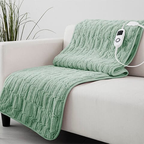Gainsborough Electric Blanket Sage Gainsborough Deluxe Faux Fur Heated Blanket
