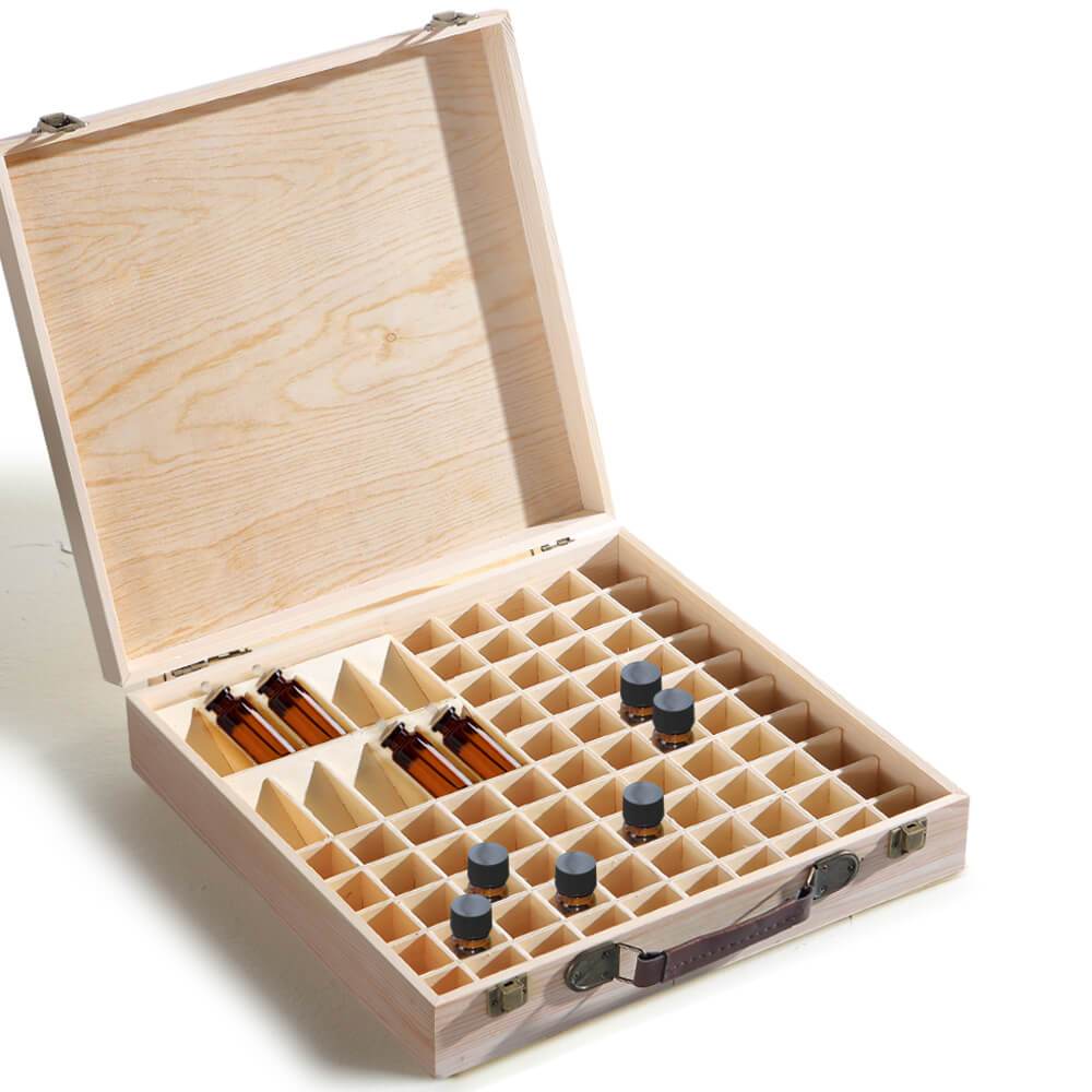 Essential Oil Storage Box Wooden 85 Slots Aromatherapy Container Organiser Case Big Bedding Australia