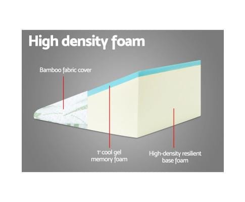 Giselle Pillows/Cushions 2X Memory Foam Wedge Pillow Neck Back Support with Cover Waterproof Bamboo