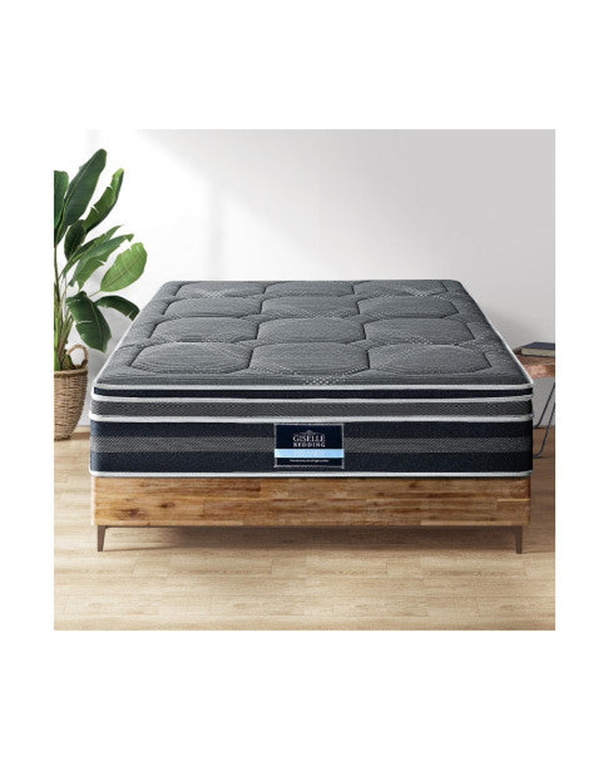 Giselle Mattresses 35CM Mattress Bed 7 Zone Dual Euro Top Pocket Spring Medium