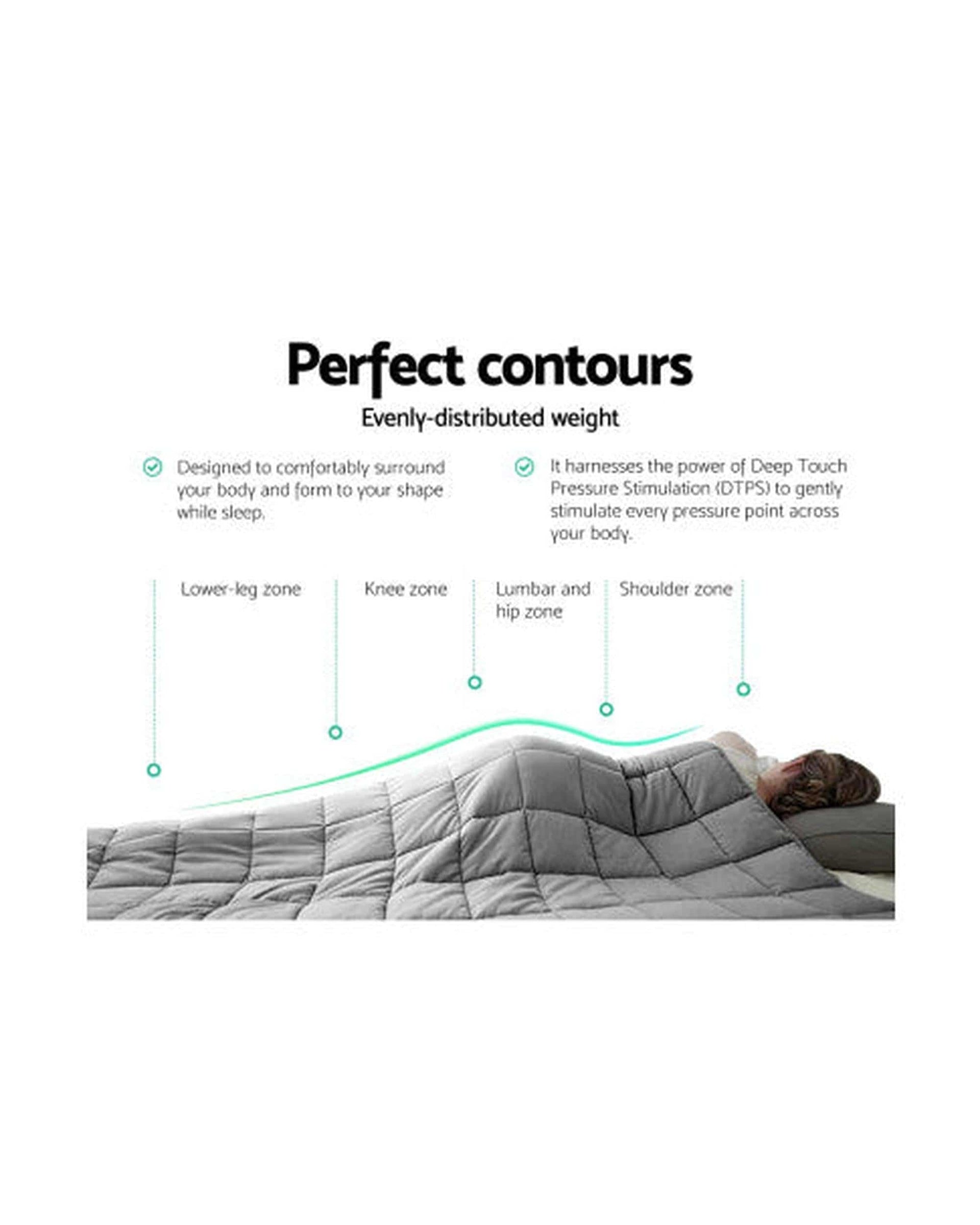 Giselle Weighted Blanket 7KG Microfibre Weighted Gravity Blanket Relaxing Calming Adult Light Grey