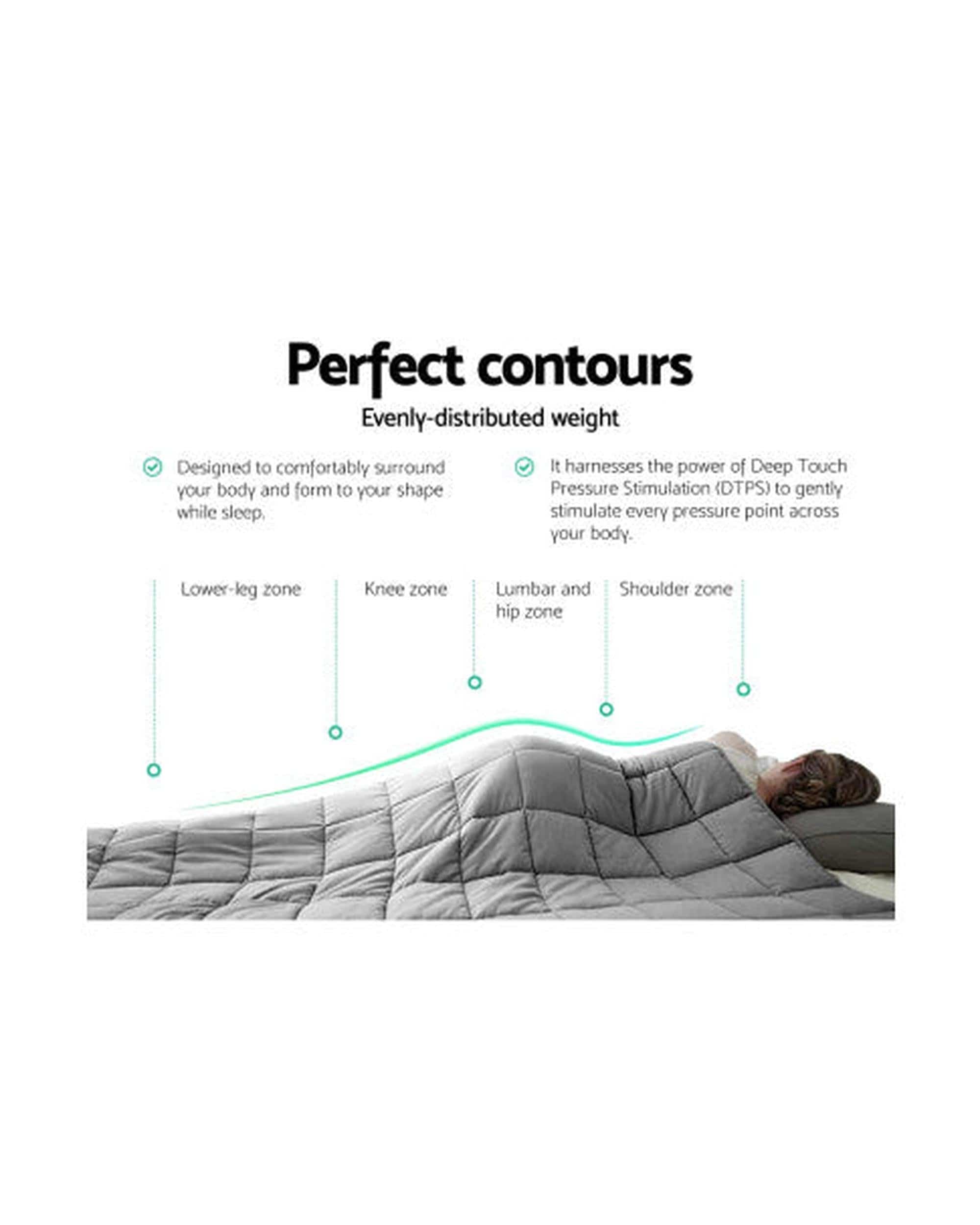 Giselle Weighted Blanket 7KG Microfibre Weighted Gravity Blanket Relaxing Calming Adult Light Grey