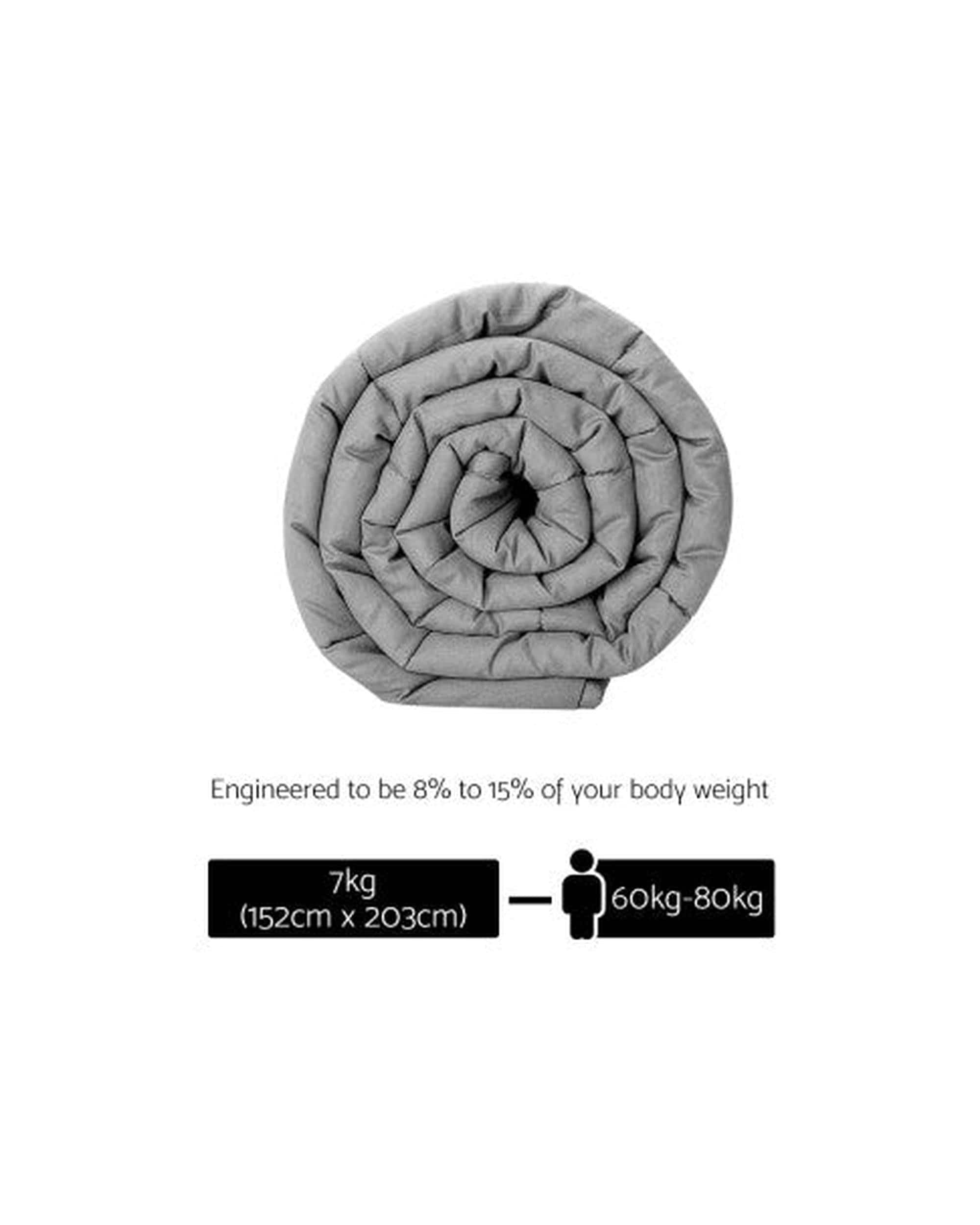 Giselle Weighted Blanket 7KG Microfibre Weighted Gravity Blanket Relaxing Calming Adult Light Grey