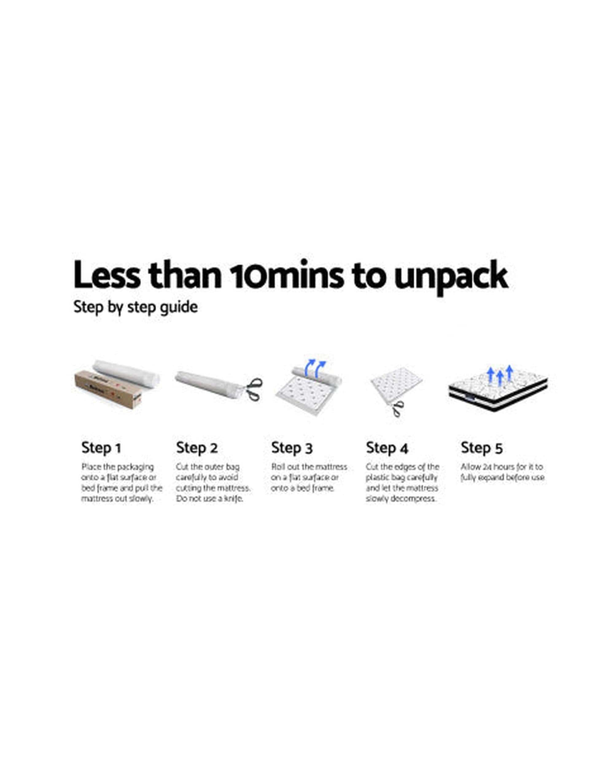 Giselle Mattresses 9 Zone Pocket Spring Latex Foam Medium Firm 34cm Mattress