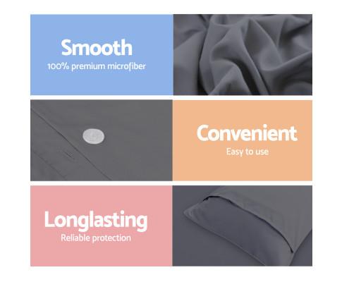 Giselle Quilt Cover Classic Quilt Cover Set - Charcoal