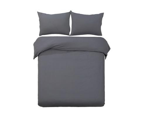 Giselle Quilt Cover Classic Quilt Cover Set - Charcoal