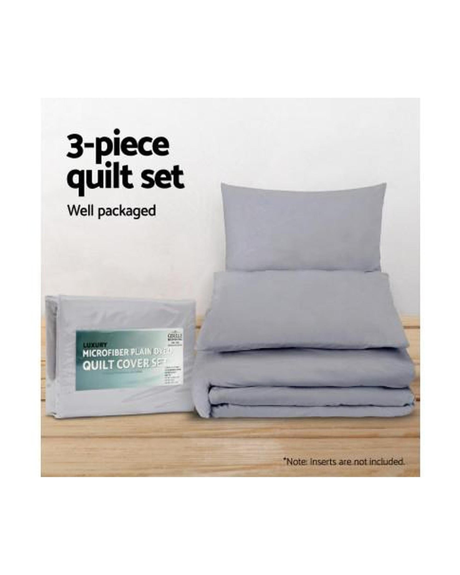 Giselle Quilt Cover Classic Quilt Cover Set - Grey