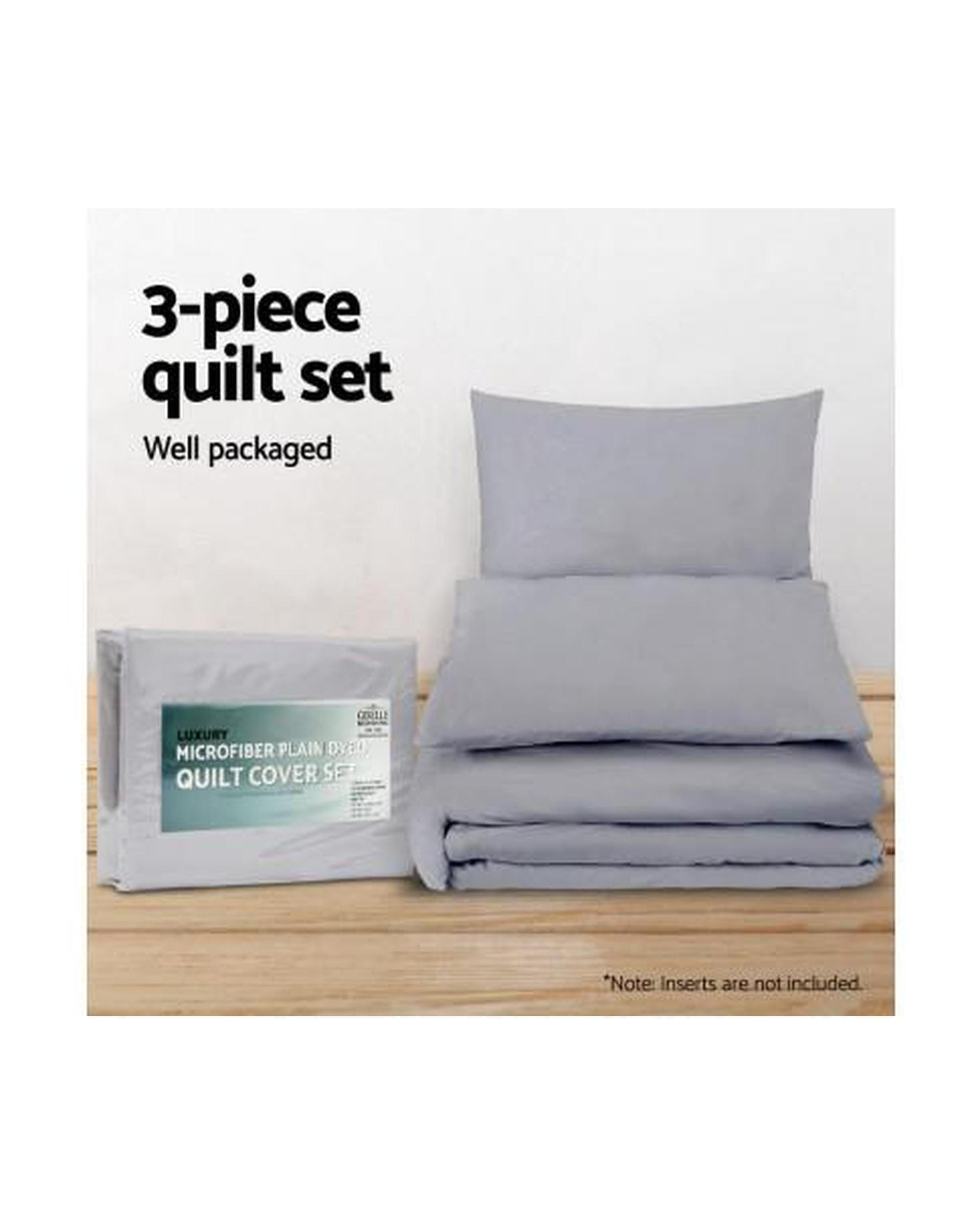 Giselle Quilt Cover Classic Quilt Cover Set - Grey