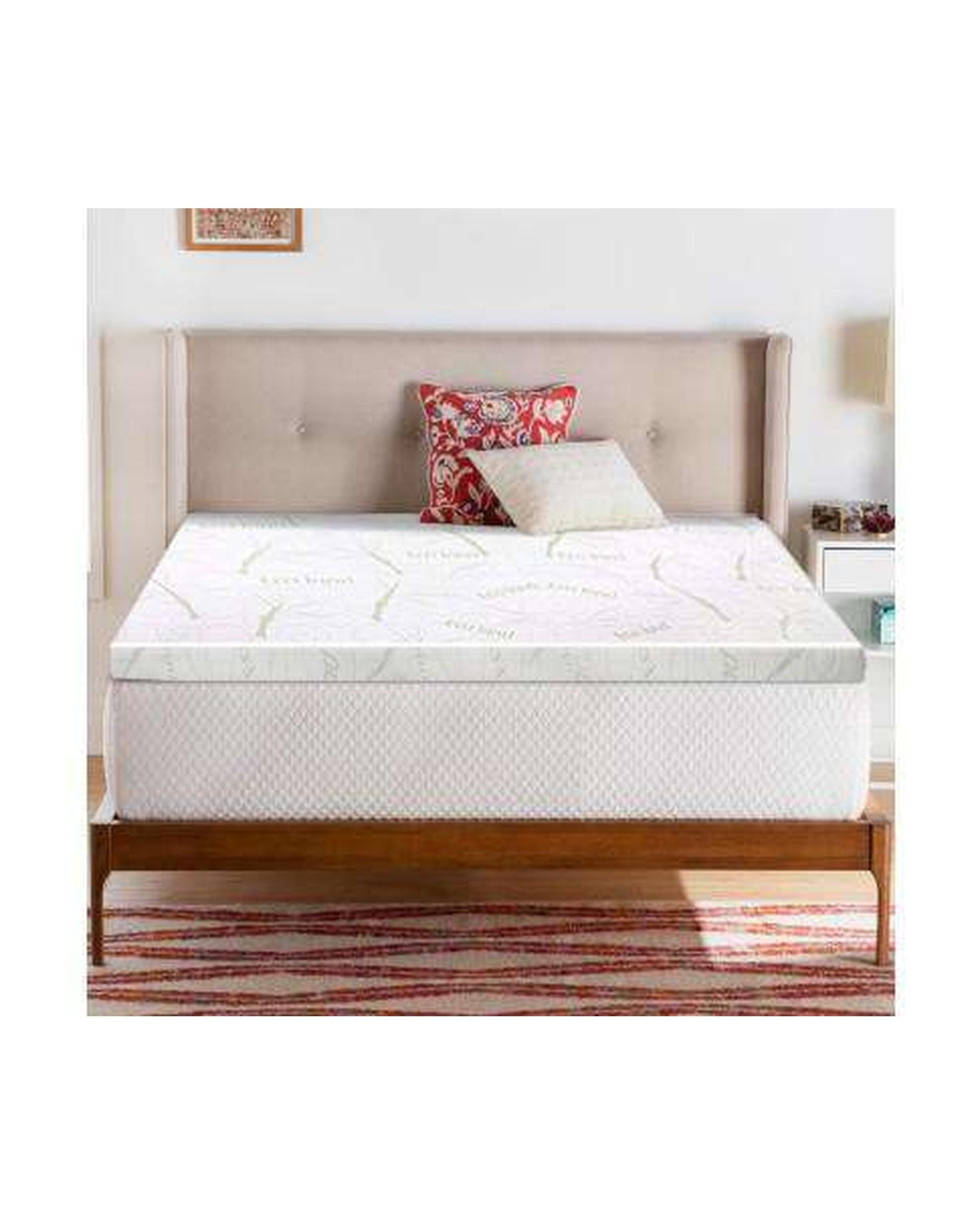 Giselle Mattress Topper Cool Gel Memory Foam Mattress Topper Bamboo Cover 8CM