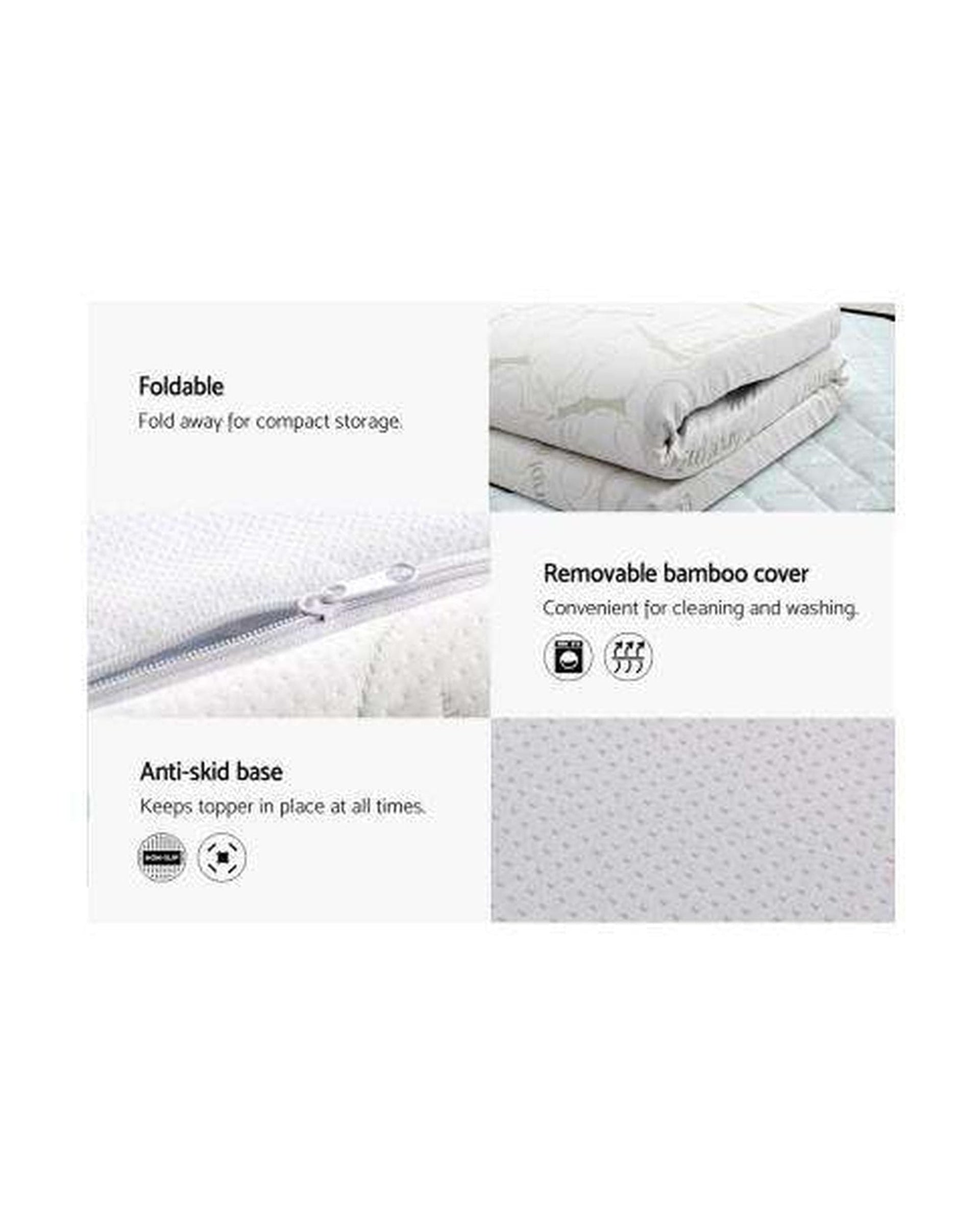 Giselle Mattress Topper Cool Gel Memory Foam Mattress Topper Bamboo Cover 8CM