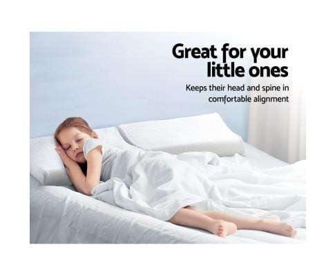 Giselle Pillows/Cushions DEL 2 X Memory Foam Pillow Kid Pillows Contour Low Profile Contour Small Cushion