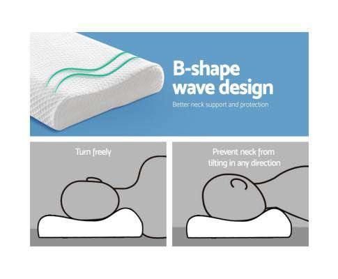 Giselle Pillows/Cushions DEL 2 X Memory Foam Pillow Kid Pillows Contour Low Profile Contour Small Cushion