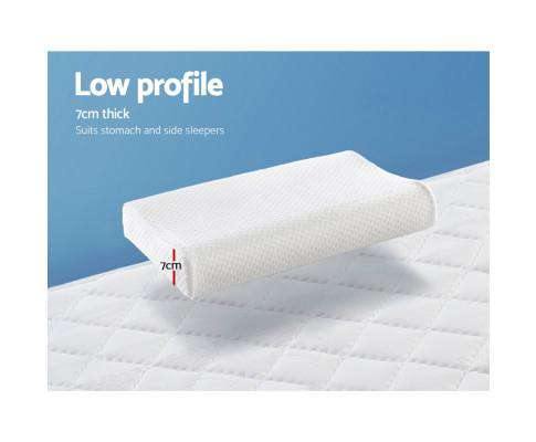 Giselle Pillows/Cushions DEL 2 X Memory Foam Pillow Kid Pillows Contour Low Profile Contour Small Cushion