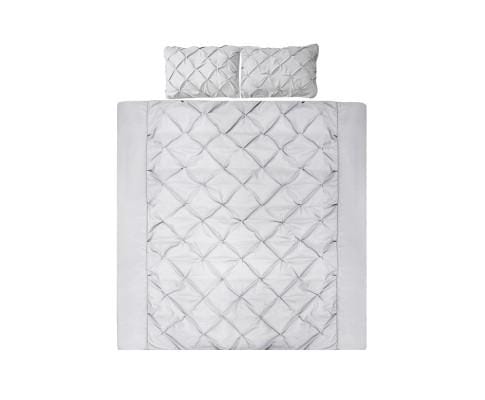 Giselle Quilt Cover Diamond Pintuck Quilt Cover Set - Grey