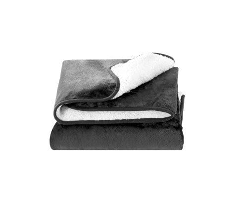 Giselle Electric Blanket Electric Throw Rug Heated Blanket Washable Snuggle Flannel Winter Grey