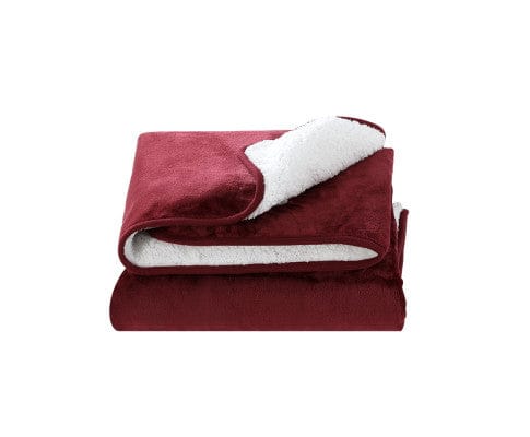 Giselle Electric Blanket Electric Throw Rug Heated Blanket Washable Snuggle Flannel Winter Red