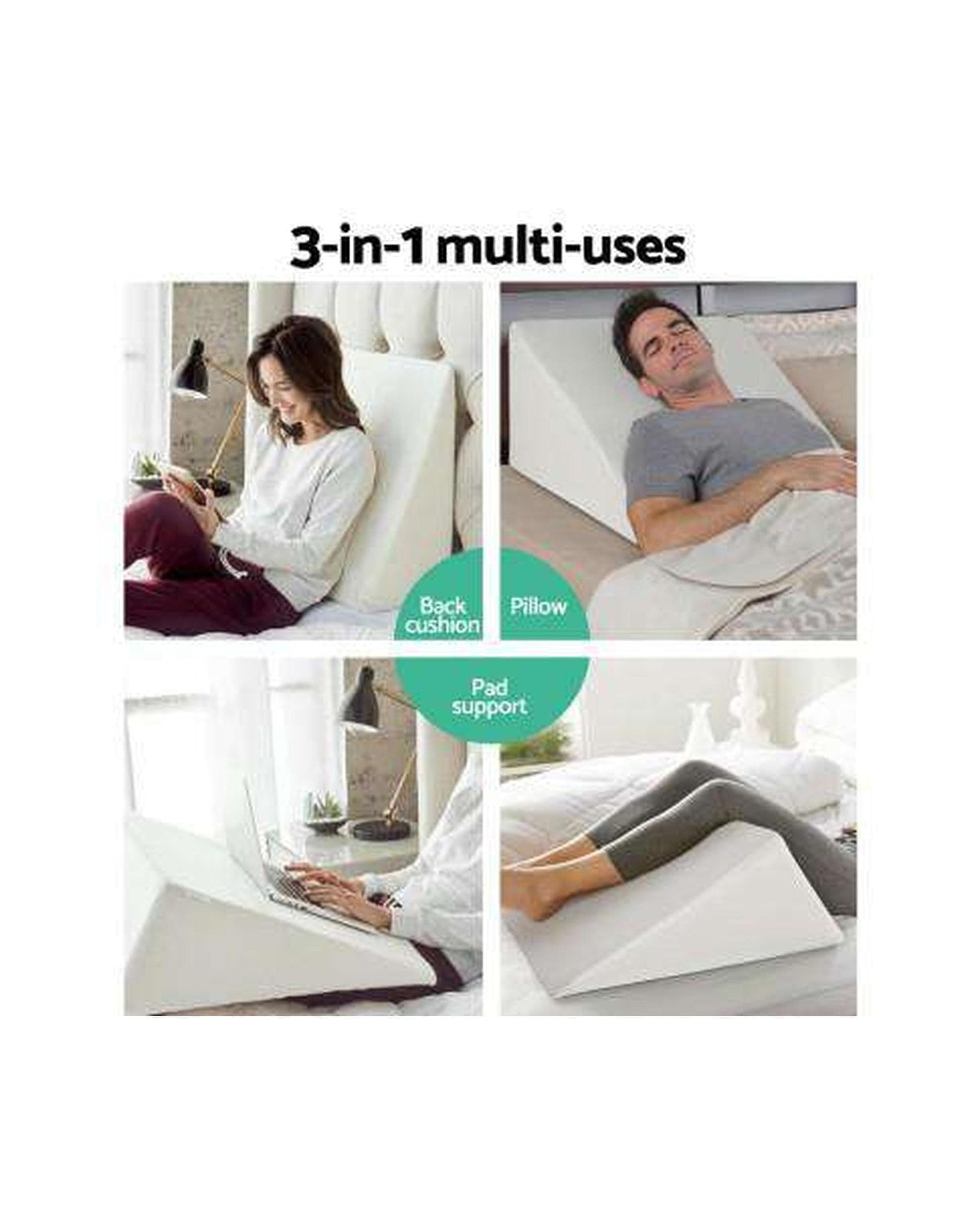 Giselle Pillows/Cushions Foam Wedge Back Support Pillow - Beige