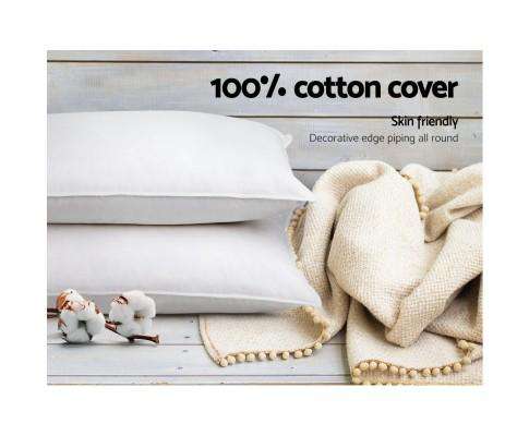 Giselle Pillows/Cushions King Size 4 Pack Bed Pillow Medium 2 Firm & 2 Microfibre Fiiling